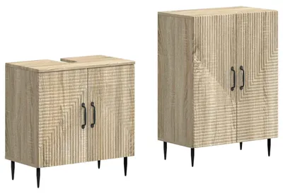 Immagine prodotto di vidaXL Set di due mobili da bagno HAARLEM, finitura rovere Sonoma