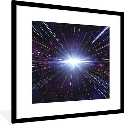 Produktbild von MuchoWow® Gerahmtes Poster Eine Illustration eines Sterns in der Milchstraße 40x40 cm - Poster mit Schwarzem Bilderrahmen Wandposter Rahmen Foto Bilder - Poster - Plakat im Rahmen