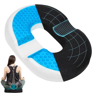 Produktbild von Orthopädisches Sitzkissen, Ergonomisches Kissen, Keilkissen zur Rückenentlastung, Steißbein Entlastung Steissbeinkissen Sitzring Hämorrhoiden