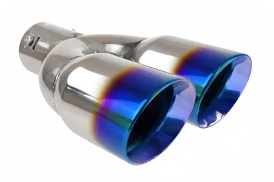 Produktbild von AMiO 02354 Auspuffblende Endrohr Blende V-Form Verbrannt Blau Edelstahl Verchromt
