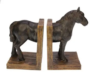 Productafbeelding van Boeksteun set "Meander", paardmotief, 25x11,5x20 cm