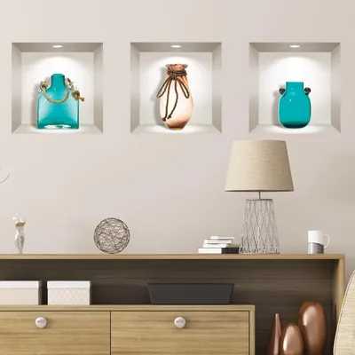 Produktbild von Dekorative 3D-Vasenaufkleber mit Strandmotiv, 30 x 90 cm