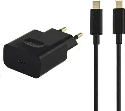 Zdjęcie produktu dla Ładowarka Sieciowa Usb Typ-C Pd 3A Czarna Huawei Hw-050300E00 Kabel Usb-C Fast Charger 3000Ma Pd