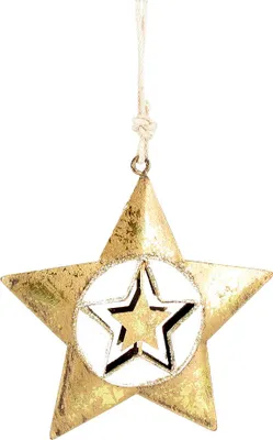 Obrázok produktu pre Vianočné ozdoby – zlatá hviezda (kovový výrobok)