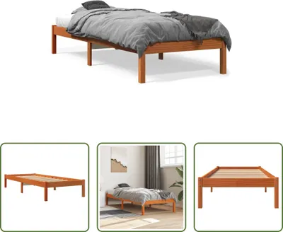 Produktbild von The Living Store Massivholzbett Wachsbraun 100x200 cm Kiefer