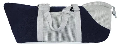 Zdjęcie produktu dla Torba transportowa dla psów i kotów, regulowana, oddychająca, z pasami bezpieczeństwa, niebieska, 18x40x21 cm