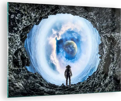 Produktbild von Bilder auf glas - Kosmos Planet - 70x50cm - Glasbilder - Wandbilder - Bilder - Kunstdruck - zum Aufhängen bereit - Wanddekoration aus Glas - Glas Bilder - Wandbild auf Glas - Einteilig - GAA70x50-4025