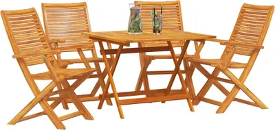 Produktbild von vidaXL Garten Essgruppe 5 stk. Braun Massivholz Akazie