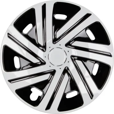 Produktbild von 4x PREMIUM DESIGN Radkappen Radzierblenden Cyr LACKIERT 15 ZOLL #42 Schwarz Weiß