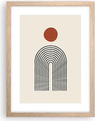 Produktbild von Gerahmtes Poster - Rahmen in heller Eiche - Abstraktion Grafik Linien - 30x40 cm - Wand Bild - Wanddeko - Wandbilder - Kunstposter - Wandposter - Bilderrahmen - Bilder - Kunstdruck - P2NPA30x40-5035