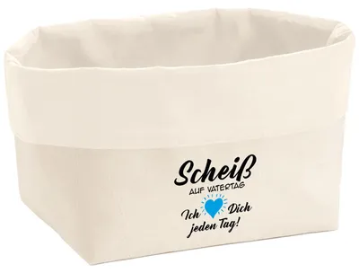 Produktbild von Huuraa Organizer Scheiß auf Vatertag liebe dich jeden Tag 3 Liter Medium Canvas Baumwolle Utensilo Geschenkidee