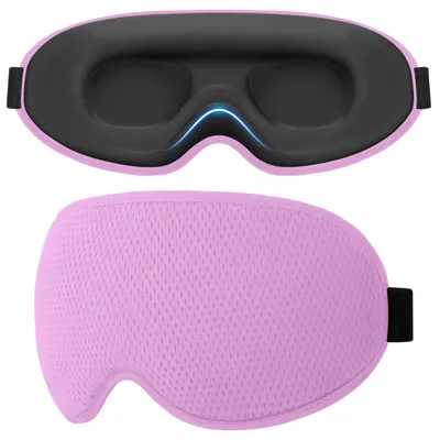 Produktbild von Schlafmaske für Seitenschläfer, Männer und Frauen, komfortabel, verbesserte 3D-Schlafbrille mit verstellbarem Gummiband, atmungsaktiv, lichtundurchlässig, ergonomische Augenmaske für Nickerchen, lila