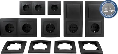 Produktbild von Schalter und Steckdosen Set McPower Flair ''Standard Profi'' 20-teilig, anthrazit