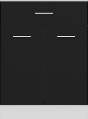 Produktbild von vidaXL Schubunterschrank Lyon Schwarz 60x46x81,5 cm Holzwerkstoff