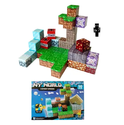 Immagine prodotto di Blocchi magnetici Minecraft Diamond World, 50 pezzi
