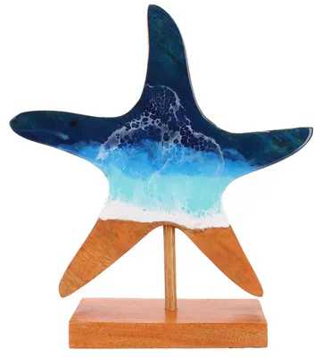 Produktbild von Maritime Holzfigur, Deko Figur - Seestern, Blau, 26*24*8 cm, Dekoobjekte