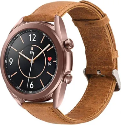 Produktbild von Strap-it Samsung Galaxy Watch 3 41mm Lederarmband (Braun)