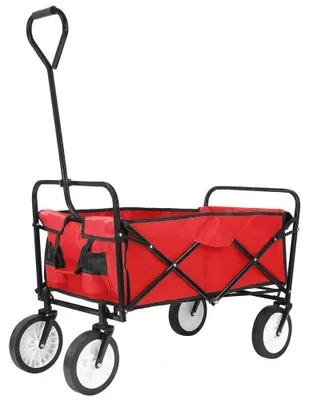 Image de Bolderkar - Chariot de jardin - Pliable - Chariot de transport robuste de 110 litres - Chariot de camping résistant - Grandes roues
