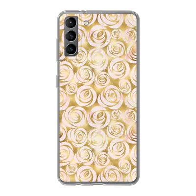 Produktbild von MuchoWow® Handyhülle Schutzhülle Hülle für Samsung Galaxy S21 Plus Marmor - Gold - Rosen - Muster Silikon Softcase Handy Hülle - Handy-Tasche