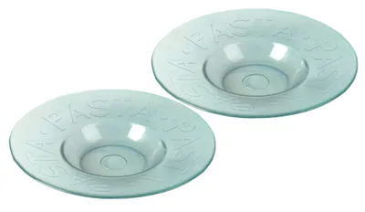 Produktbild von Pastateller Ø 31,5cm - recyceltes Glas - 2 Stück Nudelteller