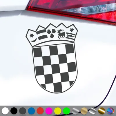 Produktbild von PantherPixel Kroatien Aufkleber Wappen Croatia Hrvatska Sticker Auto Geschenkidee Farbe Dunkelgrau