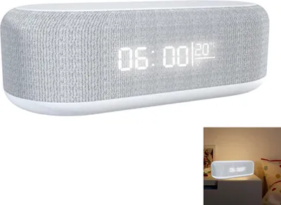 Produktbild von 4-in-1 Wireless Charger Tischuhr, Digitaler Wecker mit Temperaturanzeige, Nachtlicht, Dimmbares Display