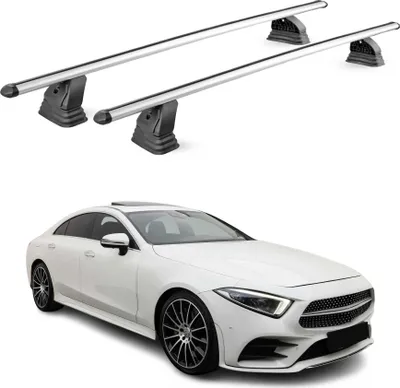 Imagen del producto de Soportes para baca de aluminio para Mercedes CLS C219 (2004-2010), con certificación con ranura en T, capacidad de 75 kg, 2 piezas, color plateado
