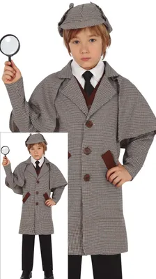 Produktbild von Polizei Abenteuer Set Detektiv Karneval Kostüm Jacke Weste Hut Kreativ Spielen, Größe: 110/116 Farbe: Grau