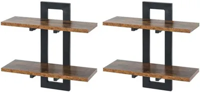 Produktbild von Zwevende Wandplanken in Hout und Metall-Design