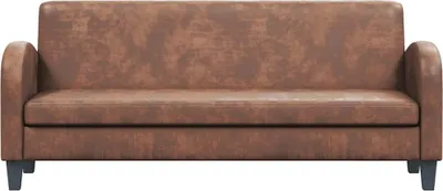 A studio shot of a brown sofa.