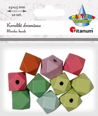 Produktbild von Bunte Holzperlen 15mm 10Stück Titanum