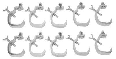 Image de 10 pinces d'éclairage de scène, en alliage d'aluminium pour structure de 77 lb, installation facile, compatibles avec les crochets de fixation pour tubes d'un diamètre extérieur de 30 à 52 mm