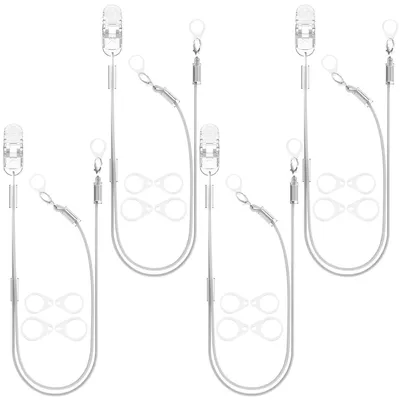 Productafbeelding van Hoortoestel Clips - Gehoorapparaat Lanyard - Verlies Voorkomen - Set van 4 Stuks - 40 cm Koord - Grijs