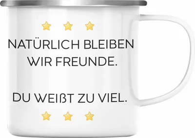 Produktbild von Trendation - Lustige Emaille Tasse mit Spruch für Beste Freundin Arbeit Büro Lustig Emaille Tassen Becher mit Sprüchen Kollegin Geschenk Sarkasmus (Silber)