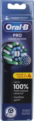 Produktbild von ORAL-B - Ersatzbürstenköpfe Oral-B  Cross Action  Black Ref XF 4CT - 8006540893470