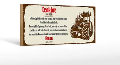 Produktbild von Holzschild Spruch 27x10cm Traktor unser Traktor Gebote Amen
