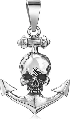 Produktbild von MATERIA by Matthias Wagner Kettenanhänger Anker mit Totenkopf Silber 925 für Herren KA-66