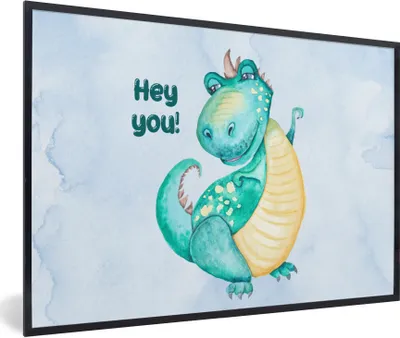 Produktbild von MuchoWow® Gerahmtes Poster Dinosaurier - Kinderzimmer - Zitat - Jungen - Mädchen - Kind 30x20 cm - Poster mit Schwarzem Bilderrahmen Wandposter Rahmen Foto Bilder - Kunstdruck - Bild-Poster
