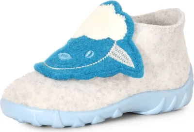 Produktbild von Ladeheid Kinder Mädchen Jungen Hausschuhe aus Filz LA-618 (Schaf Hellgrau Türkis, 20 EU)