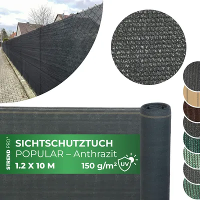 Produktbild von Sichtschutzgewebe POPULAR.NET 1,2x10 m, HDPE, UV, 150 g/m2, 90% anthrazit