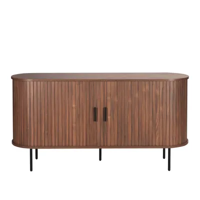 Zdjęcie produktu dla Komoda Möbilia | 2 drzwi przesuwne | szer. 140 x gł. 40 x wys. 76 cm | orzech – czarny | 32020001 | Seria SIDEBOARD