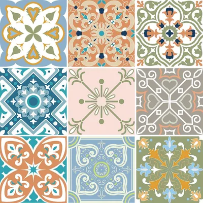 Image de Autocollants décoratifs pour carrelage de cuisine et de salle de bain – 9 autocollants Vicito Azulejos – 9 autocollants de 20 x 20 cm