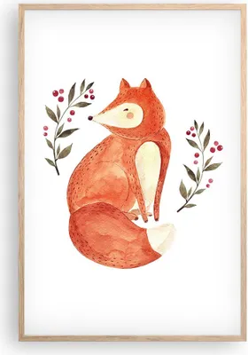 Produktbild von Gerahmtes Poster - Rahmen in heller Eiche - Nov Illustration Fuchs - 61x91,5 cm - Wand Bild - Wanddeko - Wandbilder - Kunstposter - Wandposter - Bilderrahmen - Bilder - Kunstdruck - P2NPA61x91-4862
