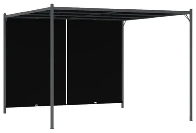Productafbeelding van Tuinpergola, intrekbaar dak, eenvoudige montage, zwart