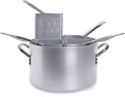 Produktbild von Aluminium-Kochgefäß mit Deckel - Konstanter Hitze - 30 Litern Inhalt - Silberfarbe