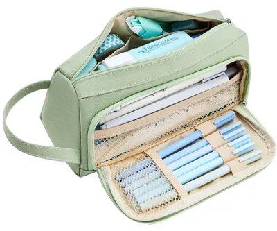 Produktbild von OKWISH Federmäppchen mäppchen federtasche federmappe etui Schule Kapazität fürschlamppermäppchen federpenal schulmäppchen Aesthetic Pencil case Grün