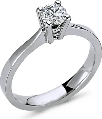 Productafbeelding van 0,40 karaat diamant solitaire ring, verlovingsring, 14 karaat witgoud