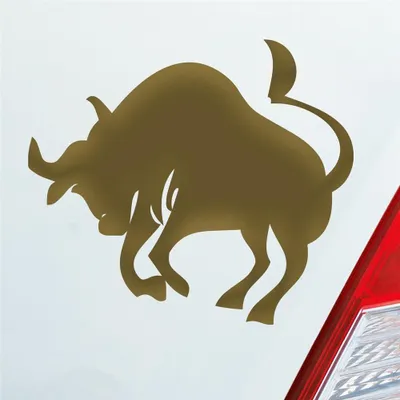 Produktbild von Auto Aufkleber Sternzeichen Stier Bulle Bull PKW Car KFZ Roller 10x9 cm Gold Sticker Heckscheibenaufkleber