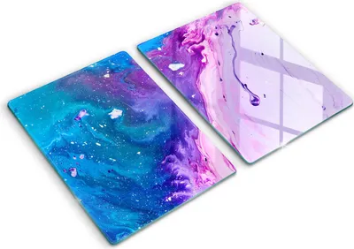 Produktbild von Glasschneideplatte - Herdabdeckplatte - 2x40x52 cm -Schneidebrett - Spritzschutz - Abstraktionsintinte