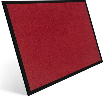 Produktbild von Entrando Fußmatte 90x120 cm in Rot - Rutschfeste Schmutzfangmatte für innen und außen - ideal für Haustür, Flur, Balkon, Terrasse - Carpet Fußabtreter Türmatte Schuhabstreifer Fußabstreifer Fußmatten Schmutzmatte Schuhmatte Türvorleger Doormat Fussabstreifer Teppich für draußen Fussmatten für den Aussenbereich Fussmatten